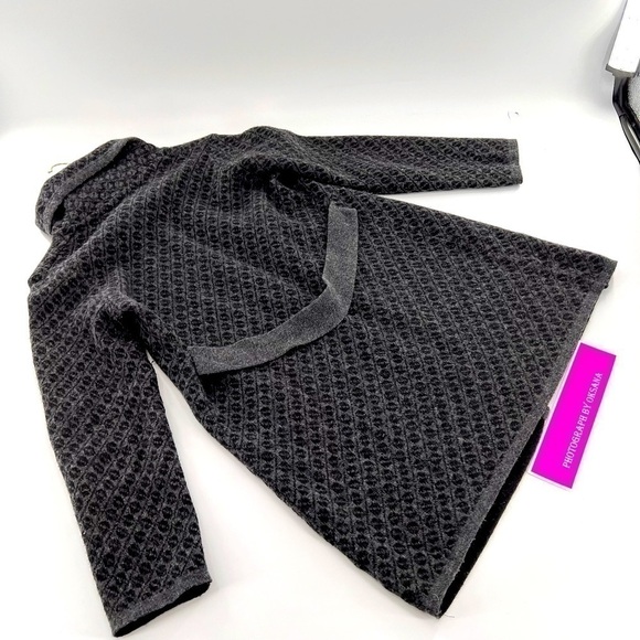 Chiaramente Long Cardigan Sweater Open Front Wool Blend Black Italy size S - Picture 5 of 17